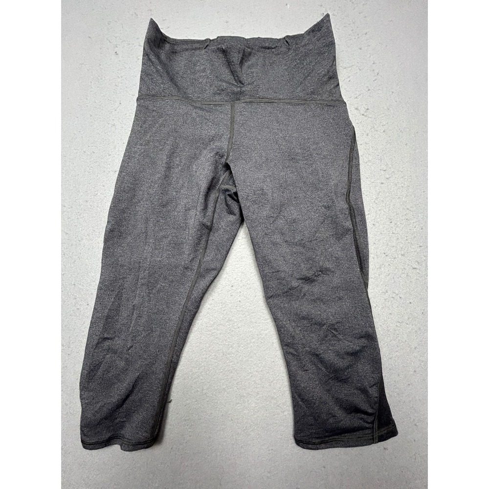 lululemon Cropped Leggings Nylon Polyester Gray Heather Size 8 W27 Womens